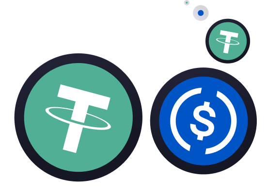 Crypto top-up with USDT and USDC
